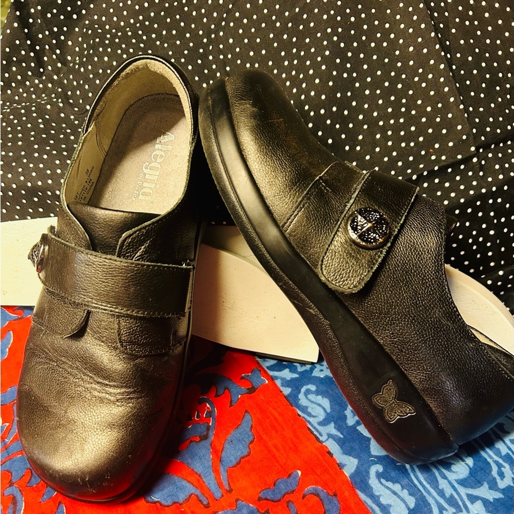 Alegria by PG lite Joleen Black Pro Shoe slip resistant leather size 39 9